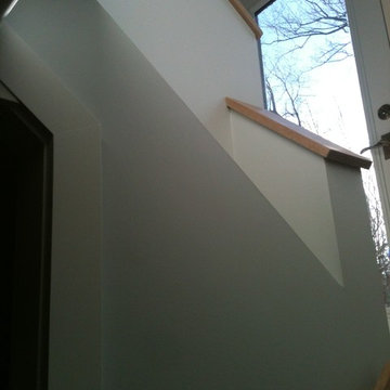 basement stairway and powder room