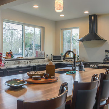 Onyx and Red Rustic Kitchen in Ann Arbor, MI