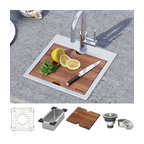 Ruvati 15" Workstation Drop-in Bar Prep RV Sink Stainless Steel, RVH8215