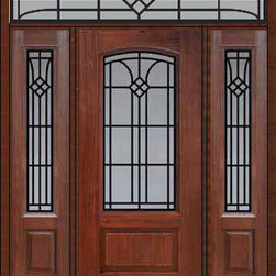 Prehung Sidelites-Transom Door 80 Fiberglass Cantania Arch Lite - Front Doors
