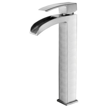 ANZZI Key Series 1-Handle Vessel Bathroom Faucet, Brushed Nickel