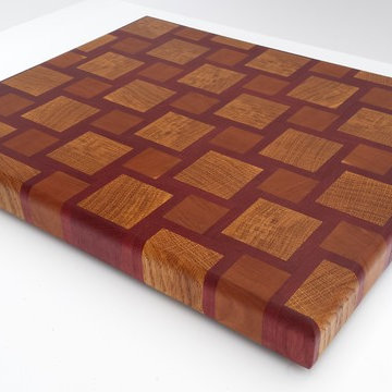 End Grain Purple Heart, White Oak & Cherry Cutting Board