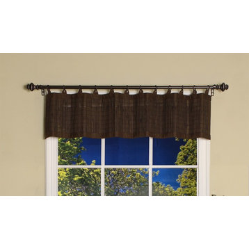 Versailles Patented Ring Top Bamboo 12" Valance, Espresso