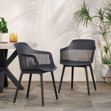 Gable Outdoor Dining Chair, Set of 2, Black