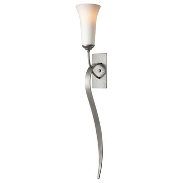 Hubbardton Forge 204526-1018 Sweeping Taper Sconce in Vintage Platinum