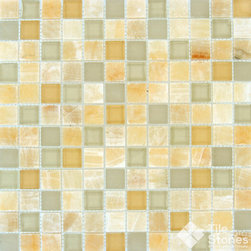 Honey Ivory Onyx 1x1 Mosiac Polished - Wall And Floor Tile