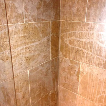 Renovating an Acid Etched Limestone Tiled Shower in Huntingdon