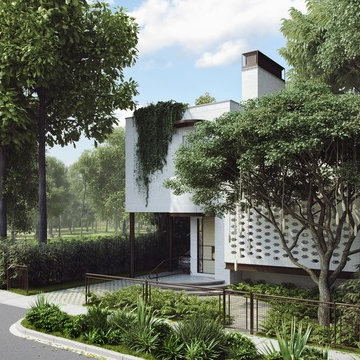 3D Exterior Renders of a Stylish House