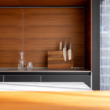 bulthaup b3 in Linoleum und Nussbaum