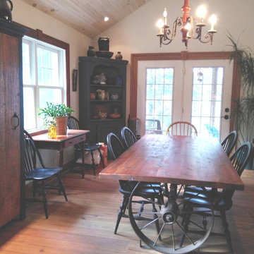Vintage Wagon Wheel and Axle Dining Table