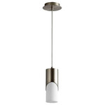 Oxygen Lighting - Oxygen Lighting 3-677-224 Ellipse - 10.75 Inch 5.1W 1 LED Short Pendant - Warranty: 1 Year/1 Year on LED eclictEllipse 10.75 Inch 5 Black White Opal GlaUL: Suitable for damp locations Energy Star Qualified: n/a ADA Certified: n/a  *Number of Lights: 1-*Wattage:5.1w LED bulb(s) *Bulb Included:Yes *Bulb Type:LED *Finish Type:Black