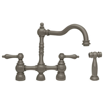 Whitehaus WHEGB-34656-BN Bridge Faucet With Swivel Spout In Brushed Nickel