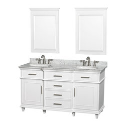 Ackley 60 inch White Finish Double Sink Bathroom Vanity - Bathroom Vanities And Sink Consoles