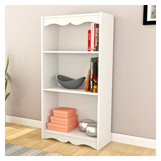 CorLiving - Quadra 4-Shelf Bookcase - White