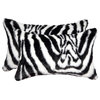 Belton Faux Fur Pillows, Set of 2, Denton Zebra Black/White, 12"x20"