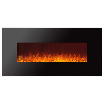 Electric Wall Mounted Fireplace Royal 60 inch with Crystals | Ignis