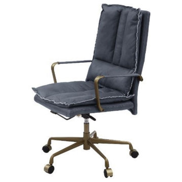 Office Chair, Gray Leather