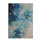 Blue Luminous Contemporary Watercolor Area Rug, 7'6"x9'6"