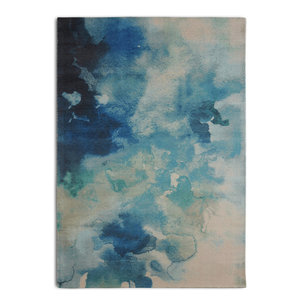 Blue Contemporary Watercolor Luminous Area Rug Contemporary Area Rugs By Rugsmith