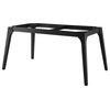 63" Dining Table, Rectangular, White Black, Wood, Artificial Marble, Modern