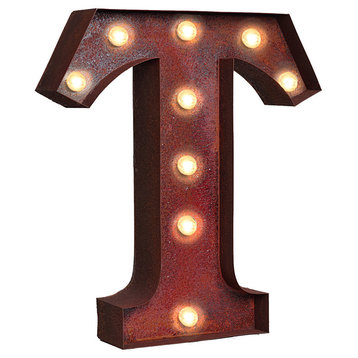 Vintage Retro Lights and Signs Letter "T"