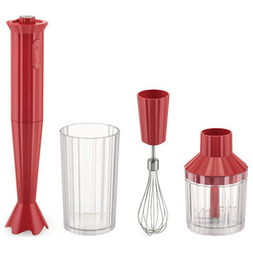 Alessi "Plisse" Collection 4 in 1 Hand Blender , Red