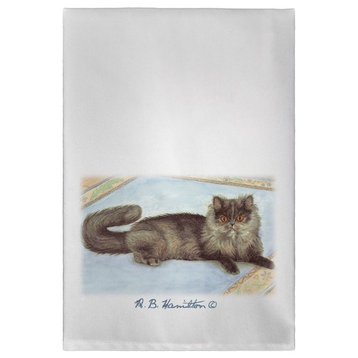 Cat On Rug Guest Towel - Two Sets of Two (4 Total)