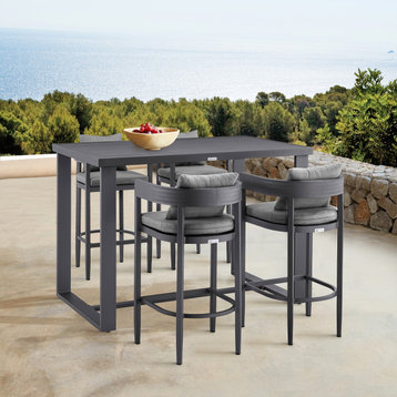 Argiope Outdoor Patio Bar Height Dining Table, Aluminum