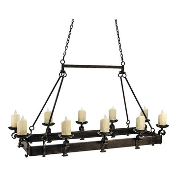 Tuscan Scroll Rectangular Chandelier