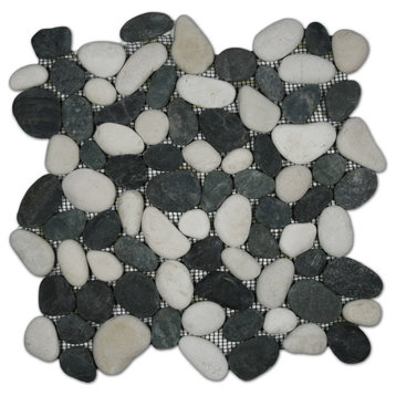 Black and White Pebble Tile