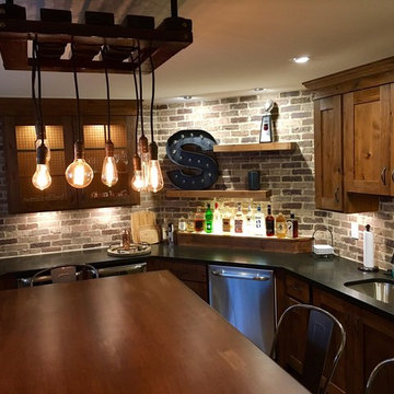 Novi Michigan Rustic Finished Basement