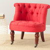 Roland Tufted Chair, Cranberry/Cherry/Mahogony