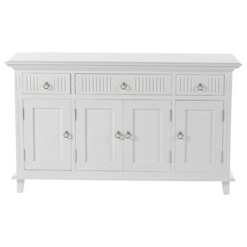 Classic White Buffet Sideboard With 4 Doors and 3 Drawers, Belen Kox