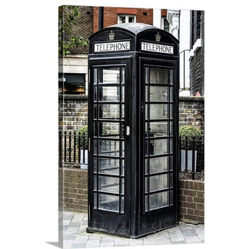 "Old Black Telephone Booth, London" Wrapped Canvas Art Print, 12"x18"x1.5"