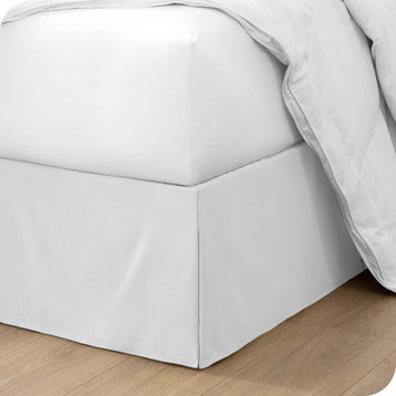 Bare Home Microfiber Bed Skirt , 15" Drop Length, White, Twin Xl