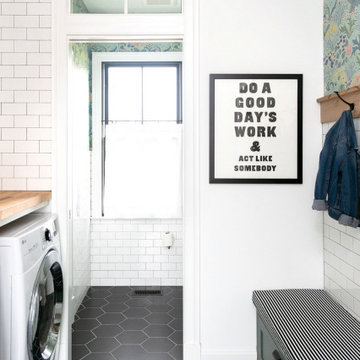 Modern Farmhouse Mudroom and Laundry Room