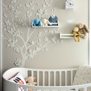 中サイズのおしゃれな赤ちゃん部屋 ベージュの壁 の画像 Houzz