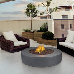 Mezzo - Round Fire Table in Flint Gray - Fire Pits