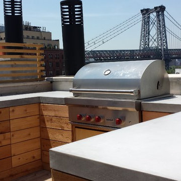 Brooklyn outdoor concrete counters.