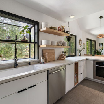 Kitchen sink with black windows — Nixon II, Reno interior design by Find Design