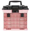 Parts & Crafts Rack Style Tool Box with 4 Organizers, Pink