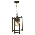 EGLO - Wymer 4-Light Pendant, Matte Bronze - Bring industrial charm to your decor by suspending the Wymer Multi four light Pendant  by Eglo from your ceiling. The matte bronze finish of the frame and exposed bulbs creates a handsome focal point. This unique fixture complements many styles of decor from rustic, industrial to contemporary