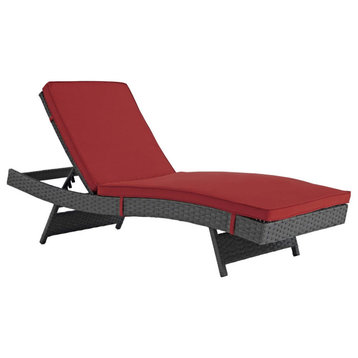 Sojourn Outdoor Patio Chaise Lounge Chair - Sunbrella Fabric Synthetic Rattan