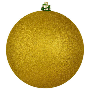 Vickerman N593046DG 12" Medallion Gold Glitter Ball Ornament