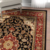 Noble Medallion Black Oriental Area Rug Traditional Persian Floral Carpet, 3'11"