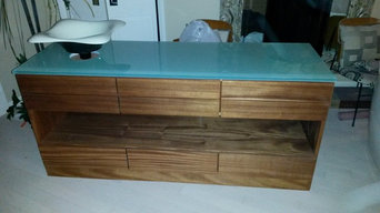 Bathroom Vanity with Glass Top and Vessel Sink