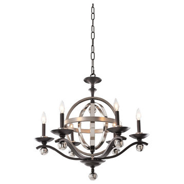 Rothwell 28.5"x28" 7-Light Contemporary Chandelier by Kalco