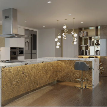 Elegant Organic Kitchen Interior Design Miami