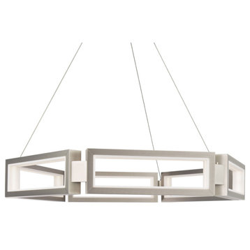 Modern Forms PD-50835 Mies 6 Light 36"W LED Ring Chandelier - Brushed Nickel