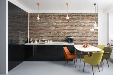 Photo of a small contemporary l-shaped kitchen in Valencia.